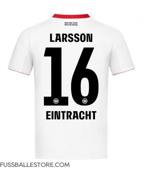 Günstige Eintracht Frankfurt Hugo Larsson #16 Auswärtstrikot 2025-26 Kurzarm Günstige Eintracht Frankfurt Hugo Larsson #16 Auswärtstrikot 2025-26 Kurzarm